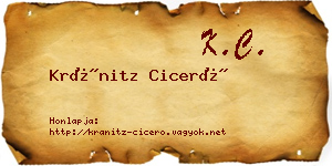 Kránitz Ciceró névjegykártya